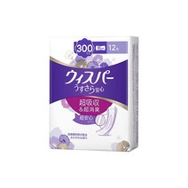 위스퍼 얇아 안심 여성용 흡수케어 300cc 한꺼번에 오는 뭉침이 걱정되시는 분들에게 생리대형 소변케어 패드 12매입 35cm (많은 양의 소변 뭉침용)