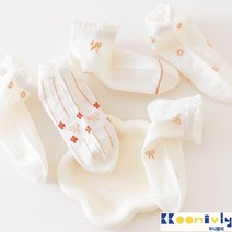 꾸니블리 *레이스플라워 아이보리5족 단목양말**사계절용*구두에 잘어울려요*