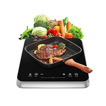 정품 COOKTRON 인덕션 쿡탑 버너 1800W 싱글 버너 쿡탑 10 온도 9 전원 설정 휴대용 전기 조리대 손잡이 스토브 어린이 안전 잠금 장치 및 타이머 포함, Touch