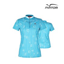 팬텀 골프 fantom여성 밧줄 패턴 집업 반팔 티셔츠 F22102TH098_TQ, 090, TQ