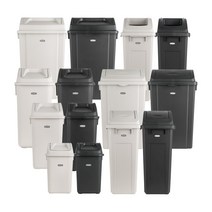 프랑코 퍼블릭 휴지통 및 분리수거함 / 쓰레기통 대용량휴지통 사무실휴지통 국민휴지통, 50L(슬림푸쉬):블랙