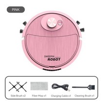 진공미용기 고양이 반려동물 강아지 펫 진공 미용기 호환 스위핑 로봇 usb 충전 스마트 스위핑 흡입 걸레 살균 청소기 기계 애완 동물 털 단단한 바닥 카 스위퍼, 분홍색