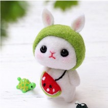 DIY 양모펠트 니들펠트 토끼 패키지 SET 퀼트, 수박토끼, 1개
