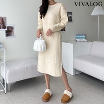 허니 와플짜임 니트 원피스