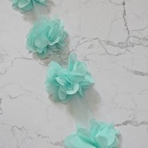 DIY 리본공예 헤어악세사리 헤어핀 헤어밴드 머리핀 헤어 장식 리본 24 flowers(about 2 yards) 6cm Width, 한개옵션1, 20 mint green