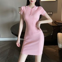 아이엠몽 여성 카라 골지 미니 원피스 카리온