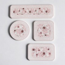 케이트가든 미니 규조토 받침대 4종 세트, 핑크, 1세트