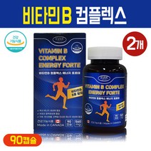 고함량 비타민B 컴플렉스 활성 비타민 B군 b1 b2 b6 b12 종합 비타민비 복합제 엽산 비오틴 나이아신 여성 남성 청소년 영양제, 2세트, 비타민B 컴플렉스 에너지 포르테 90정