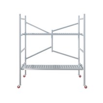 PT아시바 아시바 높이조절 경량 피티 비계 강관, 195x140x70[브레이크휠+미끄럼방지패널], 1개