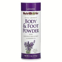 NutriBiotic 자몽씨 추출물과 라벤더 오일 바디 풋 파우더 라벤더 113g 2개