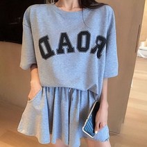 로드 자수 티셔츠 셋업_r