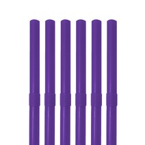 6mm 20cm 주름빨대 개별포장 보라 500개, 단품, 단품