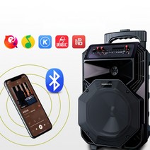 야외 캠핑 버스킹스피커 대형 블루투스 무선 트롤리 스피커 휴대용 마이크 가라오케, A