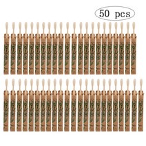 치면착색제 교정용왁스 치과용 고리 유아 아기치실 50pcs 천연 대나무 칫솔 나무 칫솔 부드러운 강모 capitellum 섬유 치아 브러시 친환경 구강 치아 관리, 하얀