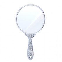 에이브 엔티크공주거울 대 실버 14.8 x 25 cm 여배우 손거울 휴대용 공주 거울 원형 핸드, 1개