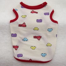 별이네 2000원 빅세일 강아지옷 애견의류 자체제작, 뛰뛰빵빵민소매나시, 크림