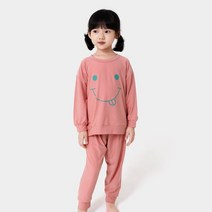 투위 국내산 스마일아동실내복 피치기모 마약잠옷 핑크
