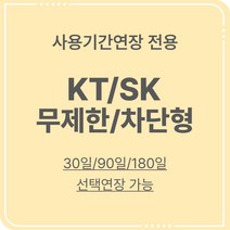 [넘버원데이터] SK/KT 무제한 차단형 사용기간연장 30일/90일/180일, 무제한(KT/SK)-180일