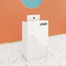 미니카운터 카페 카운터데스크 미니안내데스크 미용실 리셉션 모던 매장, 60x40x96cm, 빛이 있는 흰색 유형