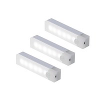 HK.sell C타입 밝기 조절 사각 충전식 센서등, 10cm 백색등 3p, 3개