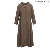 캐리스노트 스트라이프 카라원피스 브라운 CN1MOP301
