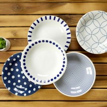 el4136 블루에가와리접시12cm씨앗5개 그릇세트/그릇/접시/예쁜그릇/예쁜접시