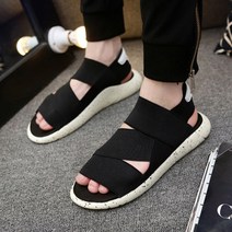 포니샵 남자 여성 커플 발편한 가벼운 여름 여행 휴가 아웃도어 스포츠 등산 트레킹 스트랩 샌달 샌들, 블랙화이트