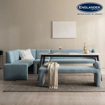 찰스 리버서블세라믹6인식탁(3인소파+1인소파+코너형+3인벤치), 식탁:양면세라믹|소파색상:다크그린좌형