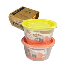 씨밀렉스 전자 쿡밥 2개입 (3946) -O 플라스틱밀폐 반찬통 젠지용밀폐 보관용기 냉동고 .사각, 본상품선택