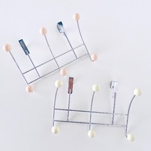 바이에스컴퍼니 빈티지 6구 코트랙 도어행거 옷걸이 소품걸이, 베이지, 1개