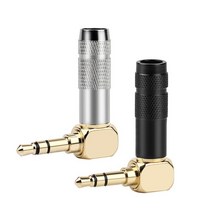 잭 3.5mm 90 도 1/8 quot3 극 이어폰 플매트 카펫 러그 오디오 어댑터 직각 금도금 납땜 검정색 은색 와이어 커넥터, [04] 50pcs, [01] Black