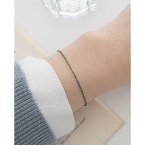 실버925 베이직 심플 체인 블랙도금 실팔찌 04