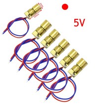레이저 다이오드 650nm 3V/5V 5mW 레드 포인트 모듈 헤드 유리 렌즈 초점 가능 산업용 클래스 5 개, 03 5PCS-5V