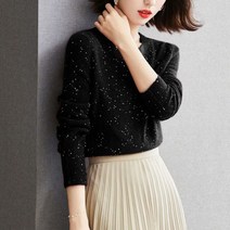 아로하스타일 라운드넥 긴팔 펄 니트 A127