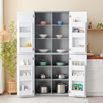 [리코디자인] 바이엘 광폭800 팬트리장 상하부4도어수납장, 800상하부 4도어 팬트리장, 투톤핑크