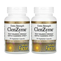 내추럴팩터스 엑스트라스트렝스 효소 ClenZyme 90베지캡슐 2개 고초균 알파 글루코 아밀라아제 펙티나아제 누룩 검은 곰팡이