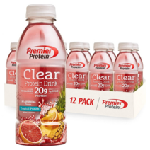 프리미어프로틴 음료 12개 Premier Protein Clear Drink Tropical Punch 20g 16.9 fl oz Pack, 상세내용참조, 없음, 해당사항없음