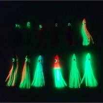 용피싱 DIY 야광 꼴뚜기웜 벌크 20개입 실속형 자작채비 대구 갈치, 오렌지골드 20개입