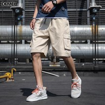 DFMEI 남성 반바지 5부 바지 위에 비치 트레이닝 바지 카고 팬츠