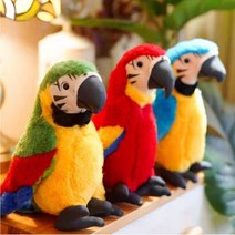 말하는 앵무새 인형 노래 피규어 동물인형 녹음인형 작동봉제인형, 블루