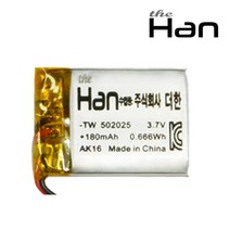 더한 리튬 폴리머 배터리 충전지 502025 180mAh, 1개
