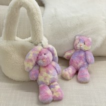 데데리트 귀여운 체리블라썸 레인보우 레트로 토끼 애착인형 키링 생일 선물, 1.체리블라썸 토끼 키링