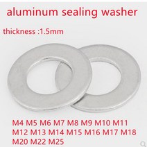 20PCS m4 m5 M6 M7 M8 M9 M10 M11 to M22 알루미늄 플랫 와셔 링 가스켓 섬프 플매트 카펫 러그 오일 씰 피팅 두께 1.5mm, M4x7x1.5 20pcs, 한개옵션1