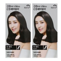 꽃을든남자 간편하게 나눠쓰는 CS 헤어칼라 크림 염색약 염모제, 2개, N1흑색