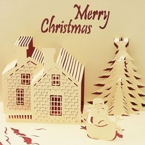 품질의 3D 크리스마스 인사말 카드 크리에이티브 팝업 손으로 만든 화려한 추수 감사절 새해, 20 Christmas castle