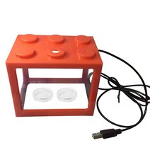 LED 램프 라이트와 USB 미니 수족관 물고기 탱크 홈 오피스 데스크탑 장식, 04 Red