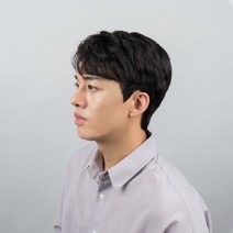 가발닷컴 가일펌 남자가발 가르마펌 전체가발, 내츄럴브라운, L사이즈, 왼쪽에서 오른쪽