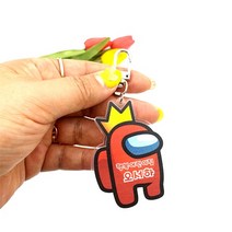 업그레이드 어몽어스 네임택 가방고리 주문제작 열쇠고리, 블루