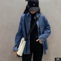 가바바 여성 청남방 상큼발랄하게 심플 데일리 데님셔츠 G58035