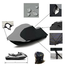 웨이브러너 EXR VX 크루저 용 600D 방수 모터 보트 커버 바다 두 GTI 제트 스키 트레일러형, 01 BlackGrey L